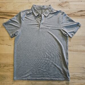 Vuori Knit Twill Polo Shirt Mens Small Short Sleeve Beige Performance Golf